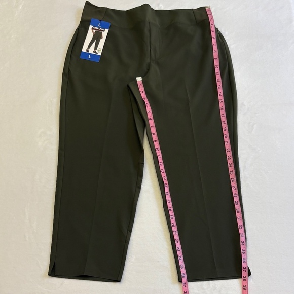 Kirkland Signature Ladies' Pull-On Ankle Pants, Side Zip Pockets Green Large NWT - Picture 12 of 15